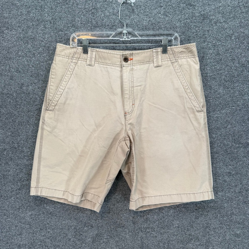 L.L. Bean Lakewashed Shorts Men 36 Tan Ripstop Chino Hiking Casual Classic